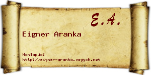 Eigner Aranka névjegykártya